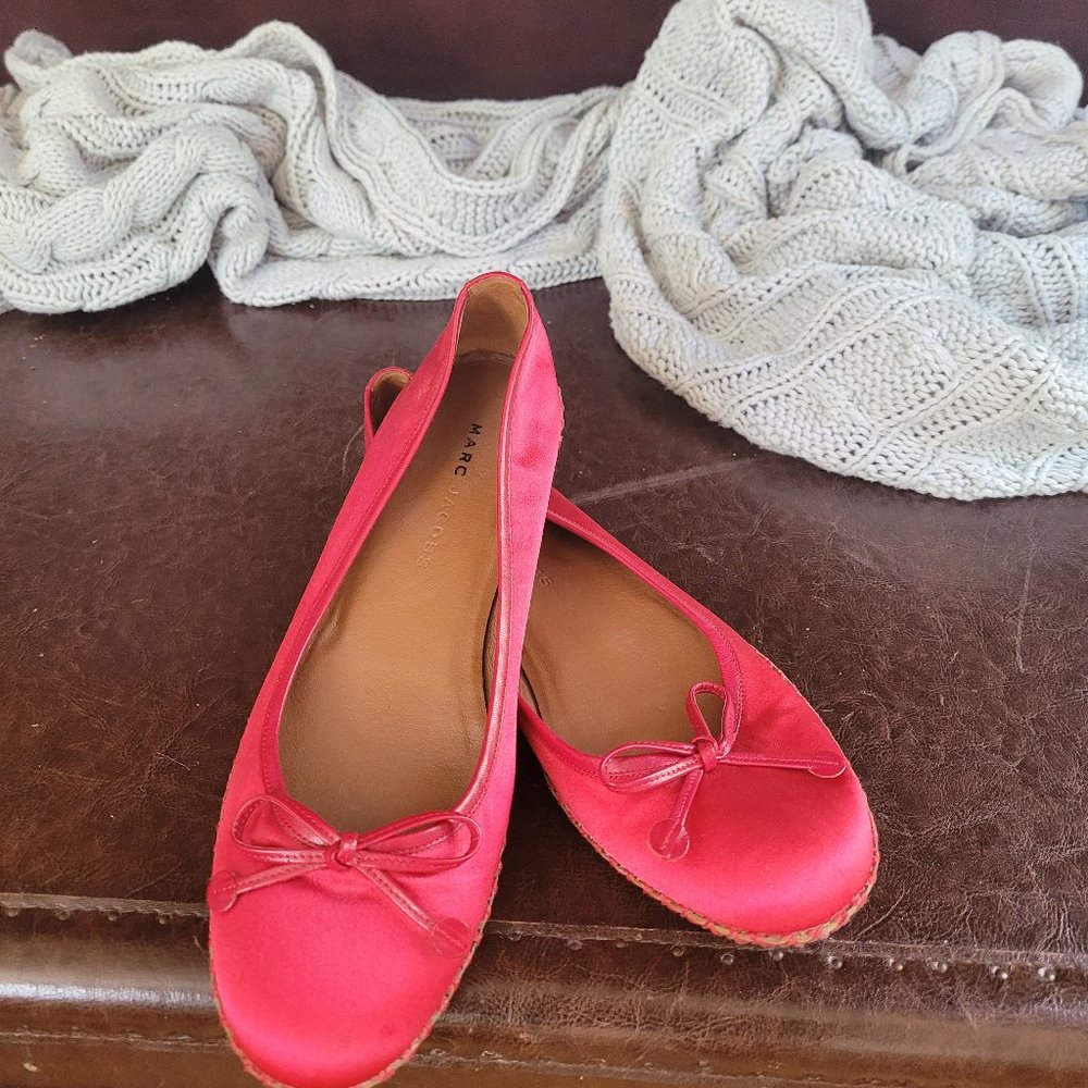 Red Satin Marc Jacobs Ballet Flats size 7